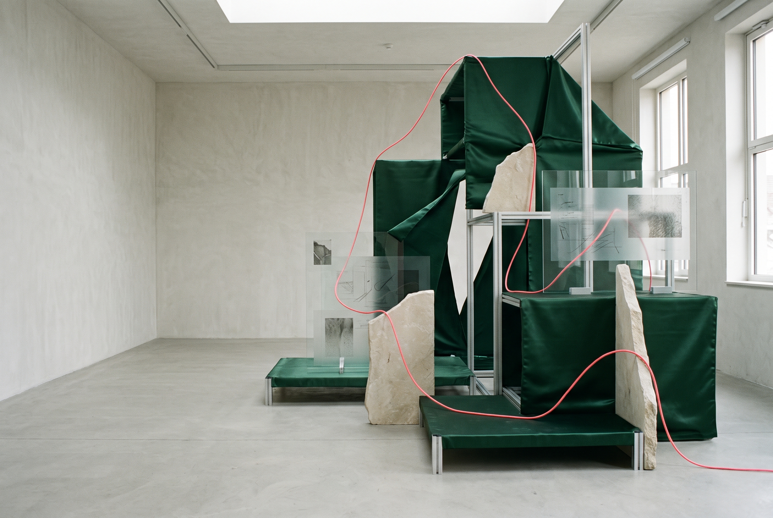 Abstract architectural signal system representing HTL 16666 Media